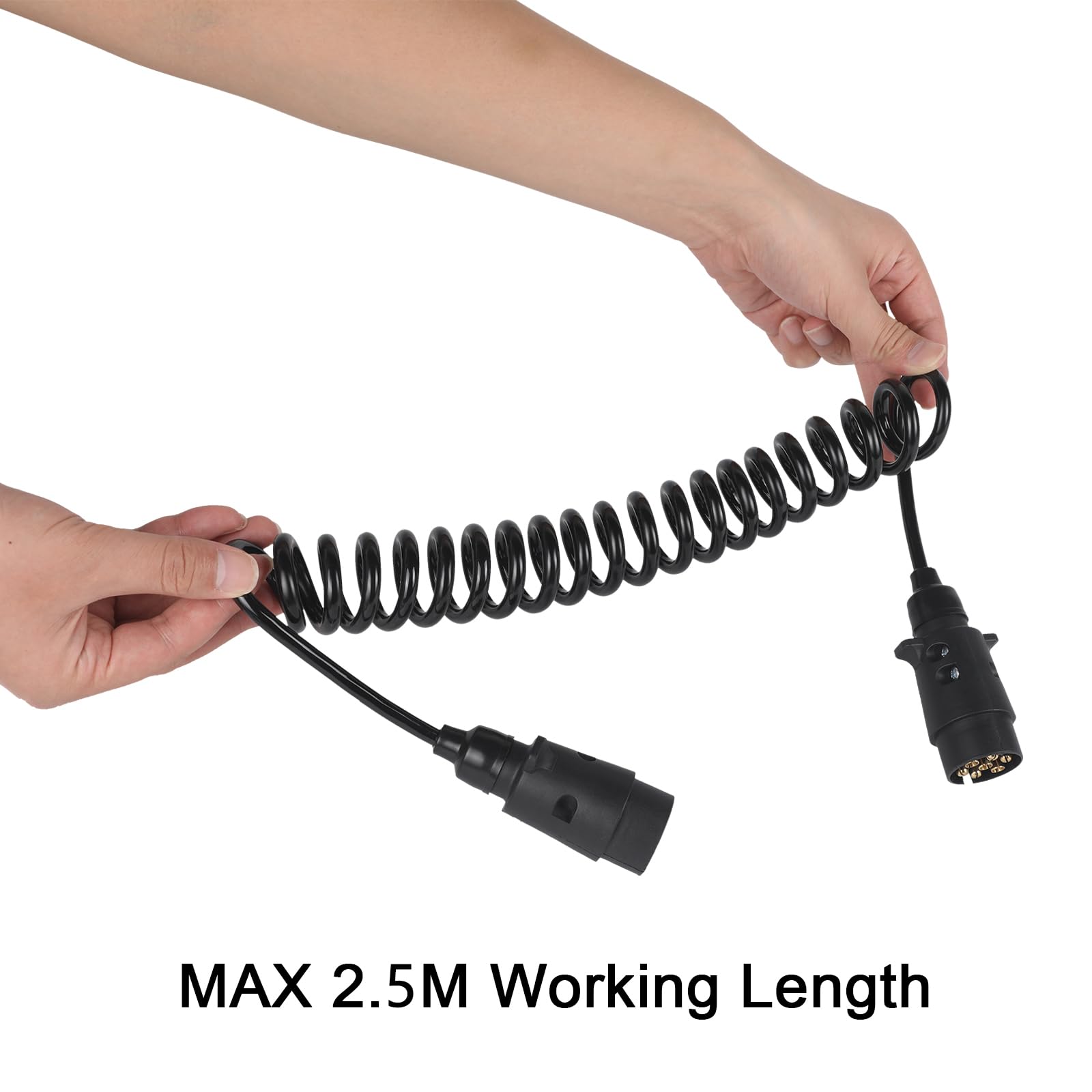 AOHEWEI Cavo di prolunga per rimorchio a 7 Pin Cavo per rimorchio da 2,5 m a 7 Pin con Spina per rimorchio a Spina 12 V per Camion rimorchio, Barca, roulotte