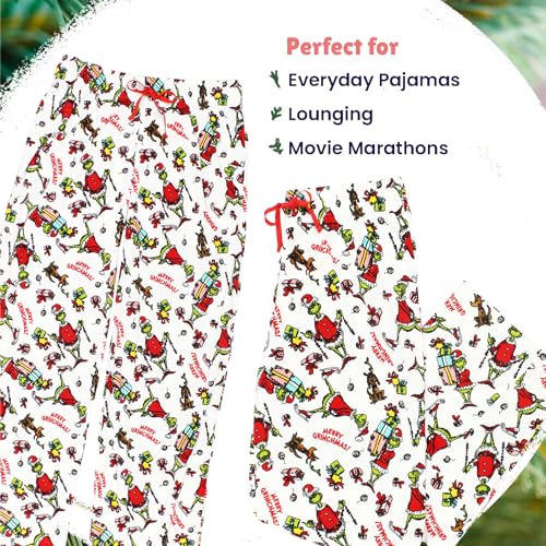 Dr. Seuss The Grinch Santa Mens Velour Holiday Lounge Pajama Pants3