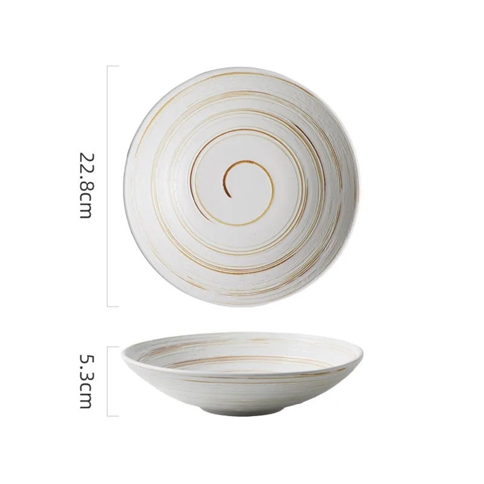 Ensaladeras Cuenco de cerámica con textura en espiral, creativo, for restaurante, tazón sopa grueso, ensaladera, Pasta, postre, cuencos for Sushi, vajilla especial, 1 ud(Black)