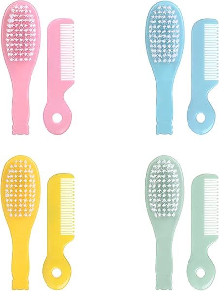 ヘアブラシ&コームセット 子供用 ソフトナイロン毛 クレードルキャップ 幼児用 ヘッドマッサージ ベビー用 新生児用 クレードルキャップ コーム 女の子用 新生児用 - 3