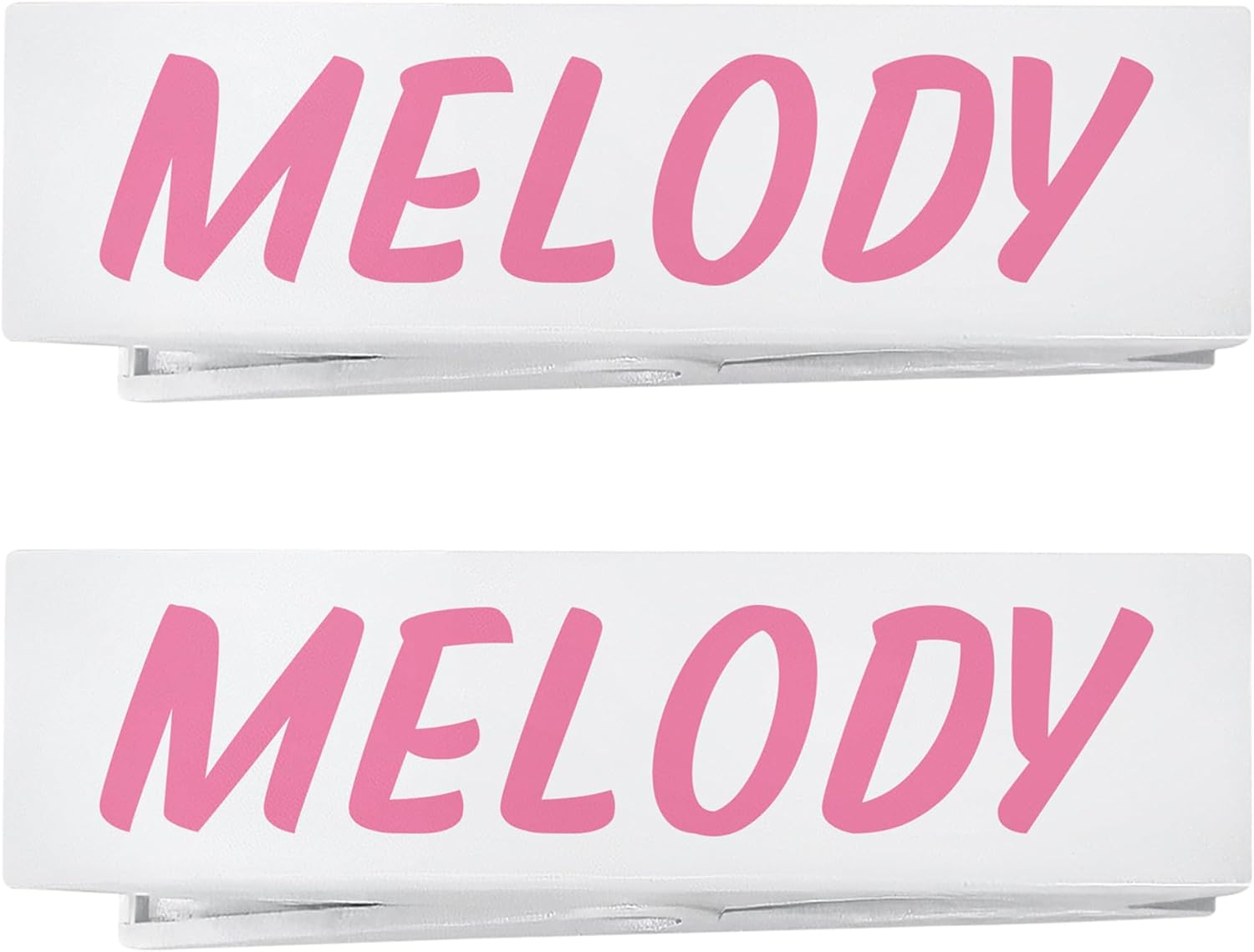 Let’s Make Memories Personalized Beach Towel Clips for Lounge Chairs - Pool and Cruise Essentials for Summer - Any Name - Set of 2 Sturdy Plastic 1x4 Windproof Towel Holders - All Caps Name - Pink