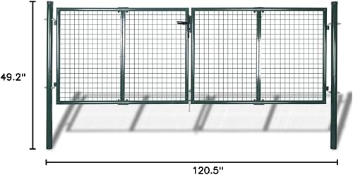 Miniatura 4 de CUMYZO Puerta de malla para jardín, valla al aire libre, valla de metal con postes de acero galvanizado para patio, barrera de entrada al aire