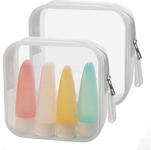 liguanlan Soporte para brochas de maquillaje, fugas de maquillaje para viajes, Claro, Bolsa de viaje de silicona disponible en Yaxa Peru