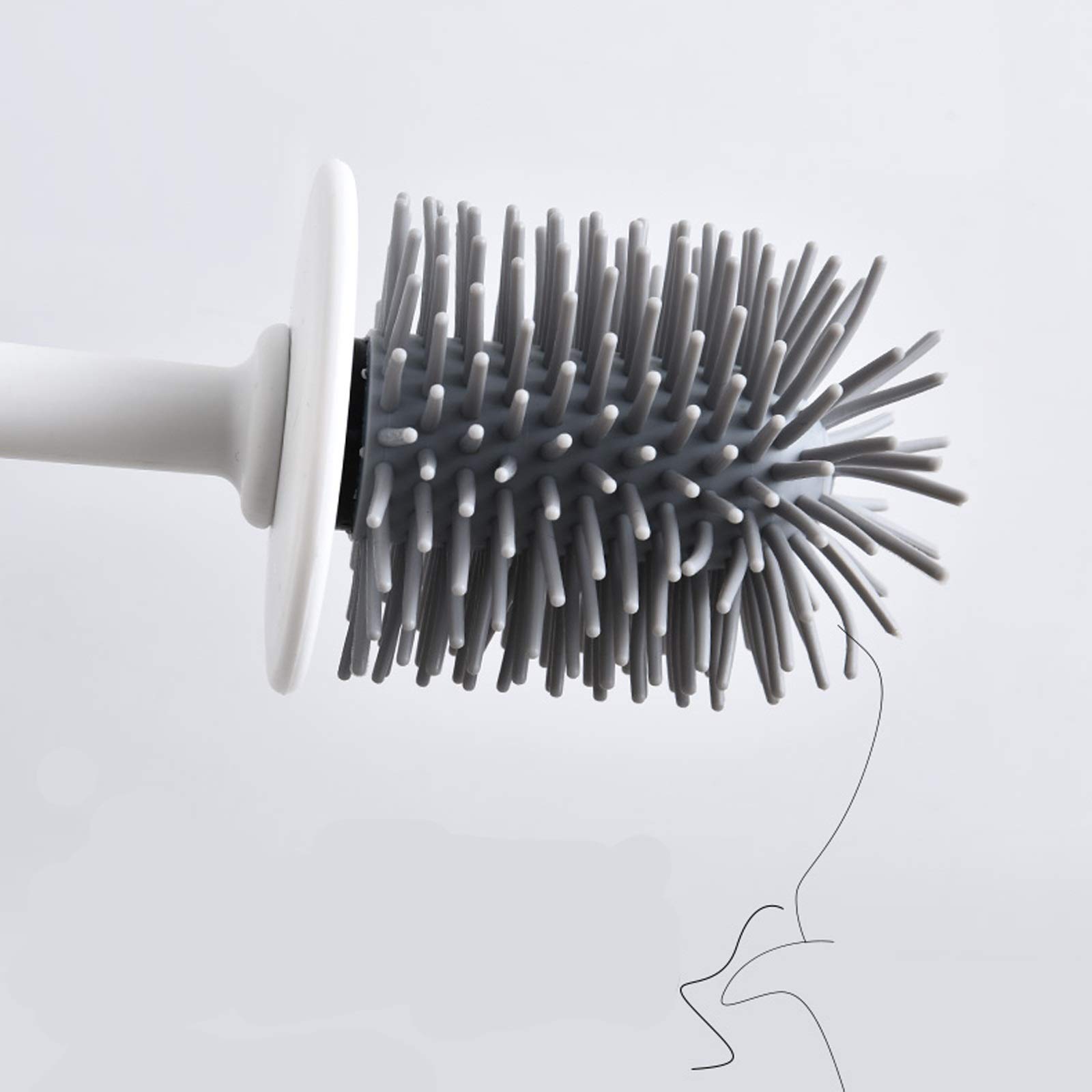 Brosse de toilette Ensemble de brosse de toilette Tête de brosse en caoutchouc Cheveux antiadhésifs Manche long Type de sol mural Double usage (Blanc/Rose/Bleu/Vert) Brosse de nettoyage des toilettes