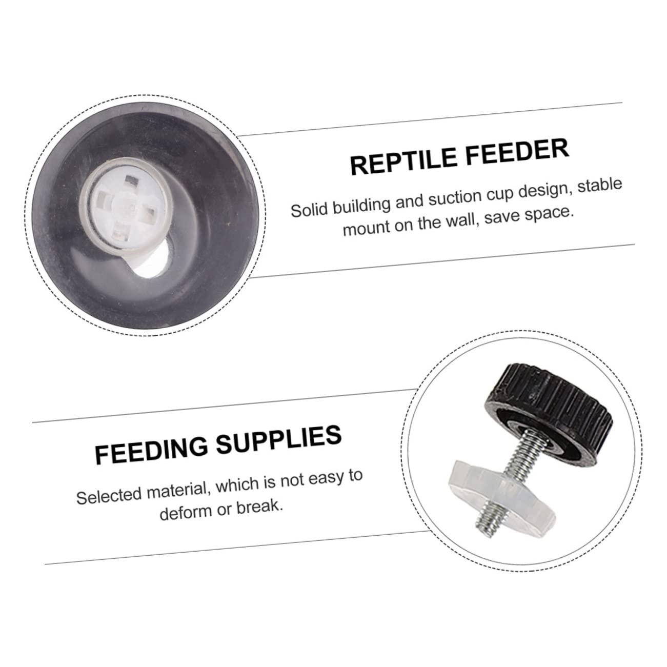 BESPORTBLE 3sets Ciotole per Rettili con Ventosa Dispositivo di Alimentazione per Cibo Facile Installazione e Pulizia per Terrari e Acquari con Ciotole Extra