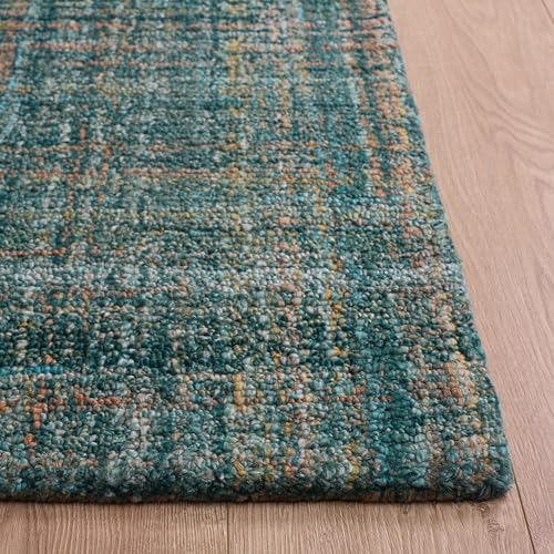 Tapete corredor 2'3" x 8' Aqua y verde hecho a mano miniatura 4