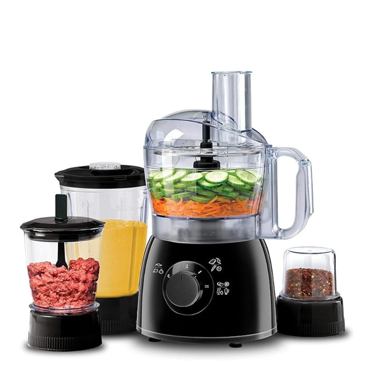 Multi-Function Food Processor, Blender & Grinder with 31 Functions, 850W Power, Citrus Press & Mill, 750W Braun 8-in-1 System Bowl Blender, Chop, Slice, Grate, Whisk, Puree, Beach Stack & Snap