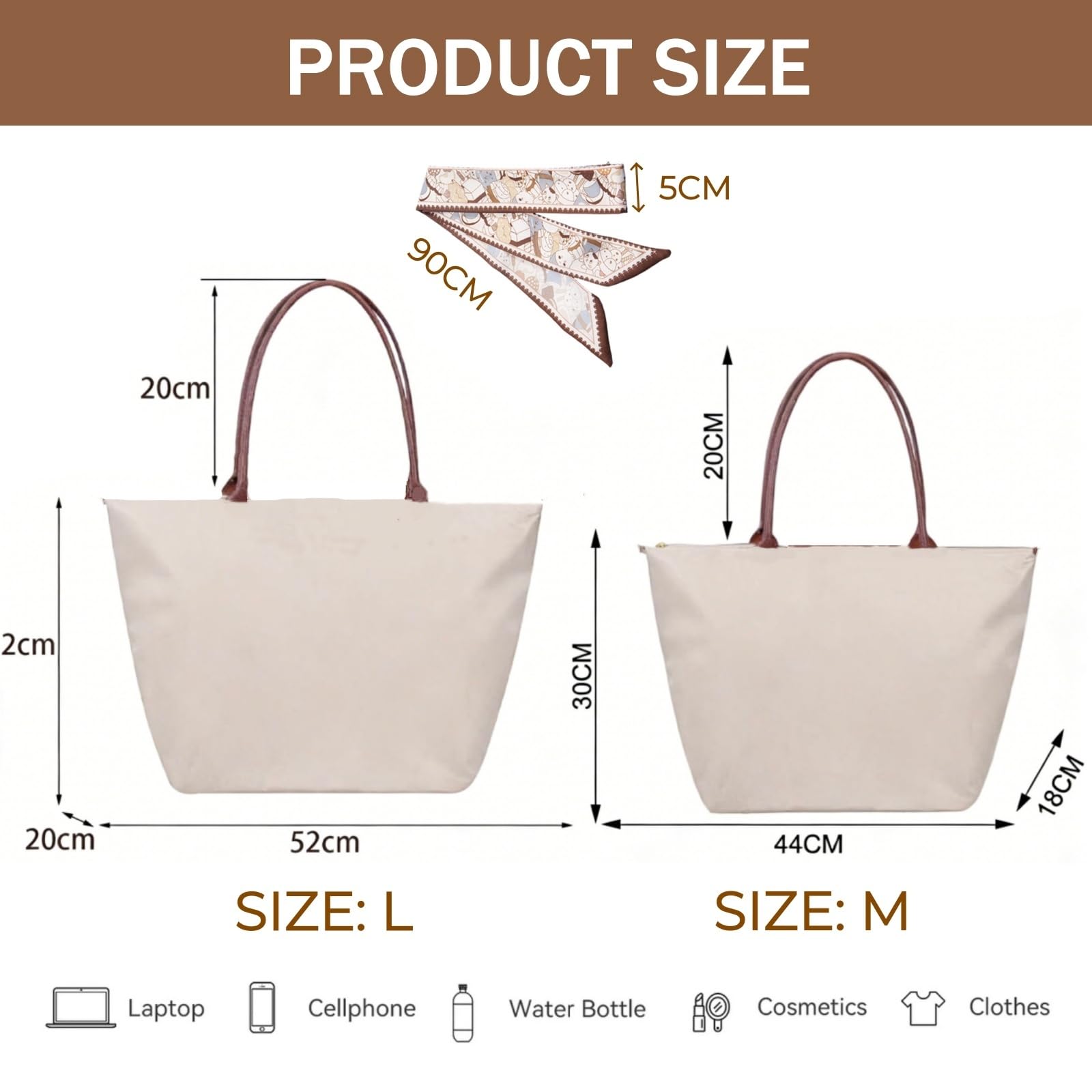 Sac à Main Cabas Femme, Sacs Bandoulière Grande Capacité, Pliable Sac Cabas Femmes Sacs de Cours Lycée Fille, pour le Travail, les Voyages et l'École