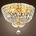 Invisible Design 4 Light 14" Gold Flush Mount with Clear Asfour Crystals