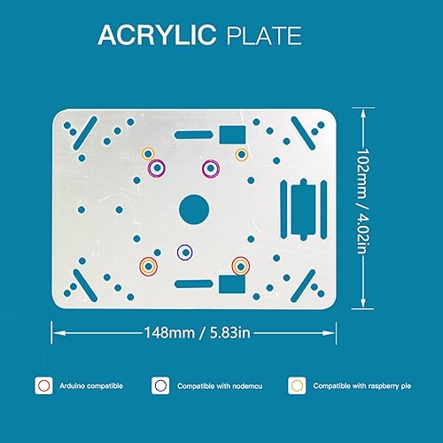 Miniatura 11 de Chasis de coche de tanque de robot de absorción de impactos profesional con motor codificador de CC para Arduino/Raspberry Pie, Vehículo
