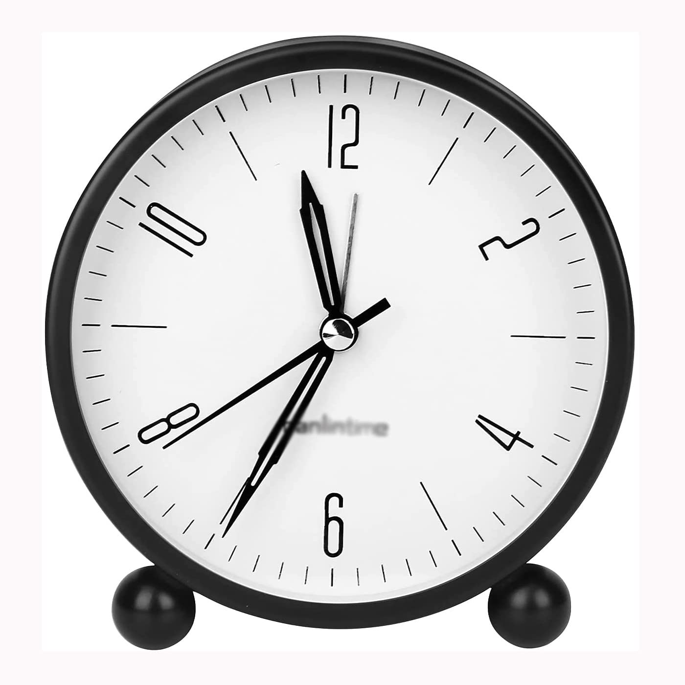 HRWLY Analog Alarm Clock Silent Sweeping Non-Ticking Battery Powered Mini Student Quartz with Loud &Nightlight