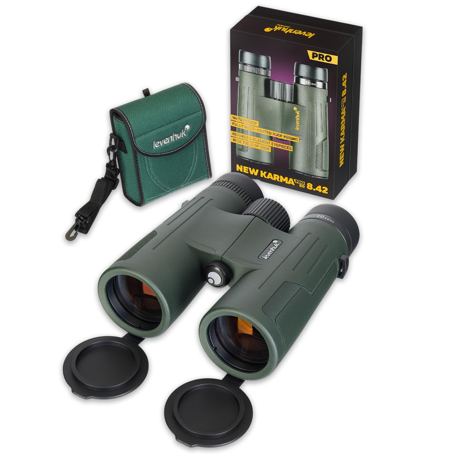 Levenhuk New Karma PRO ED 8x42 Binocolo Professionale, Potente, per Adulti