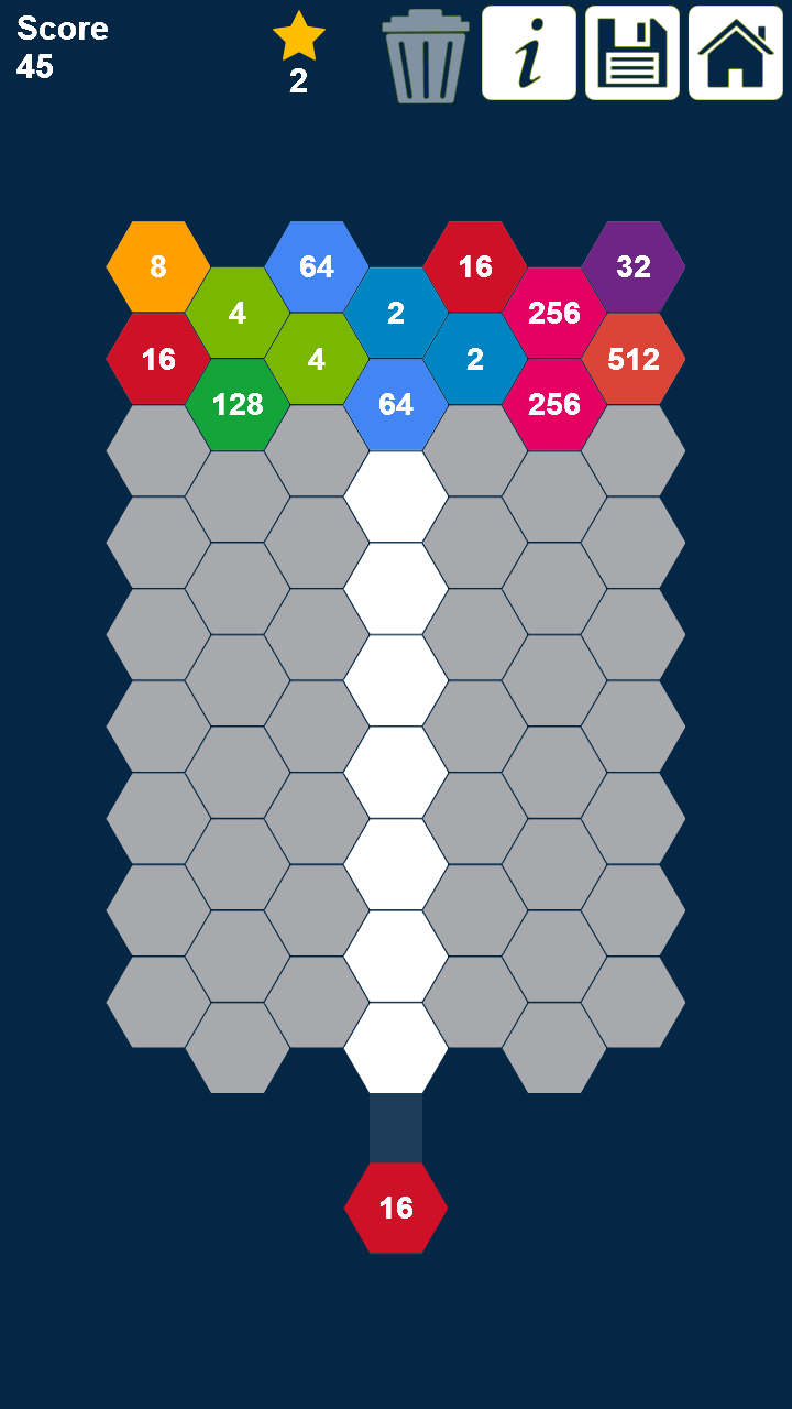 2048六角形を撃ち、マージする：ヘキサマッチ-3数字パズル - App on