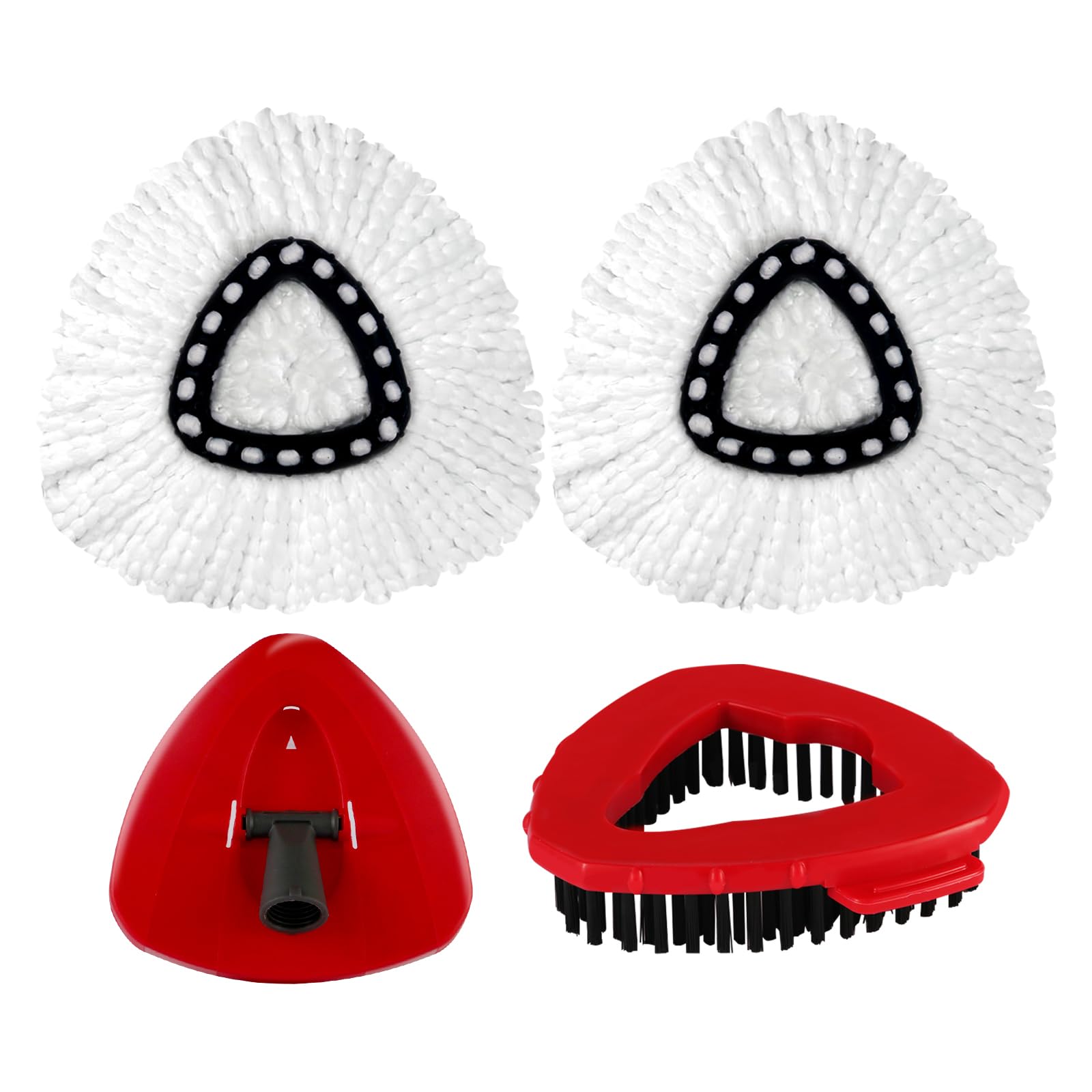 YZJAJZY Mop Heads Replacements for OCedar EasyWring 1 Tank Spin Mop System, Mop Replace Head with 2 Microfiber Mop Head Refills, 1 Scrub Brush and 1 Mop Base Set Combo