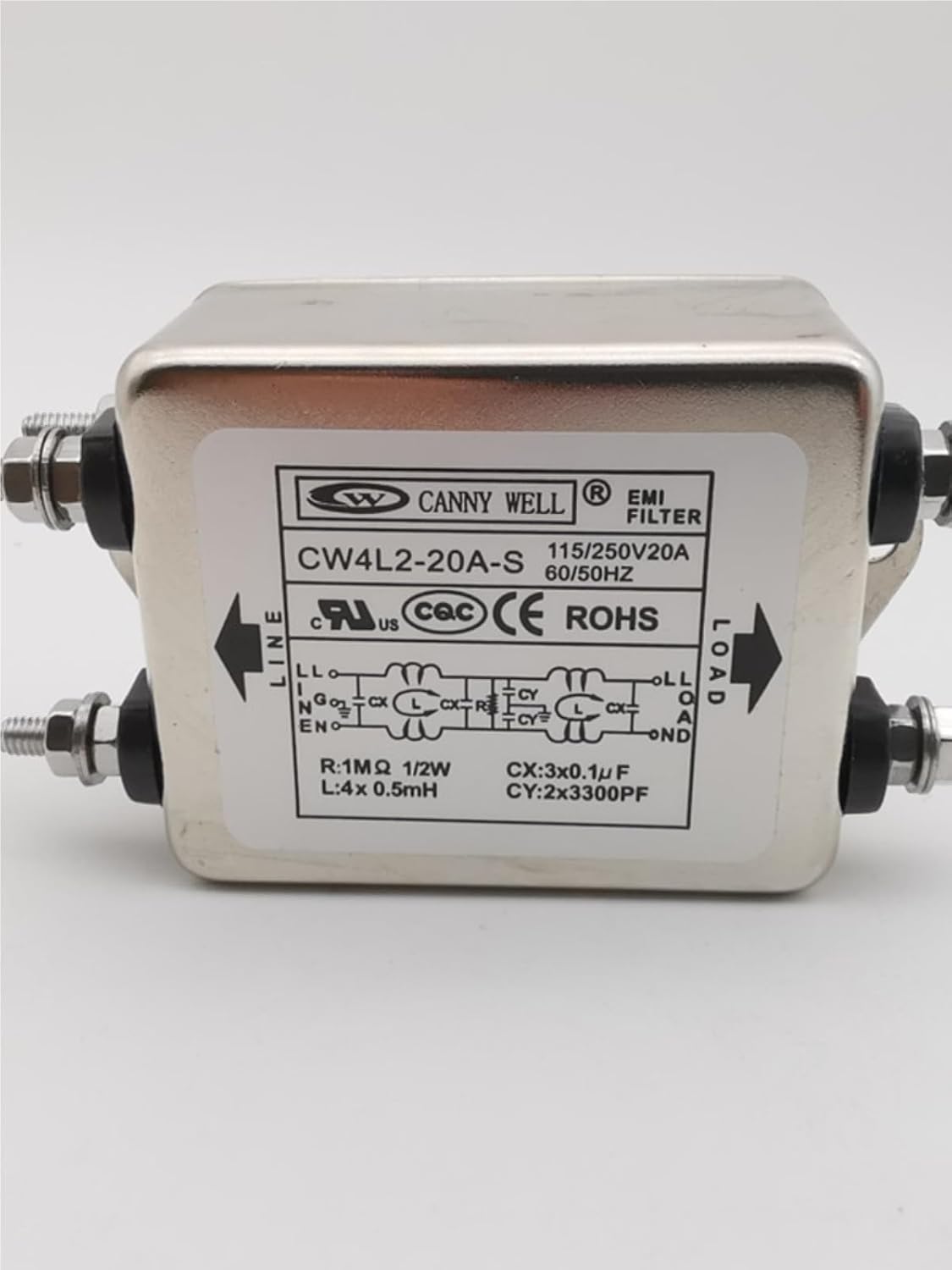 Single-Phase Power Filter CW4E-40A-S 10A 20A 30A 40A Dual-Stage Purification AC 220V(CW4E-40A-S 40A)