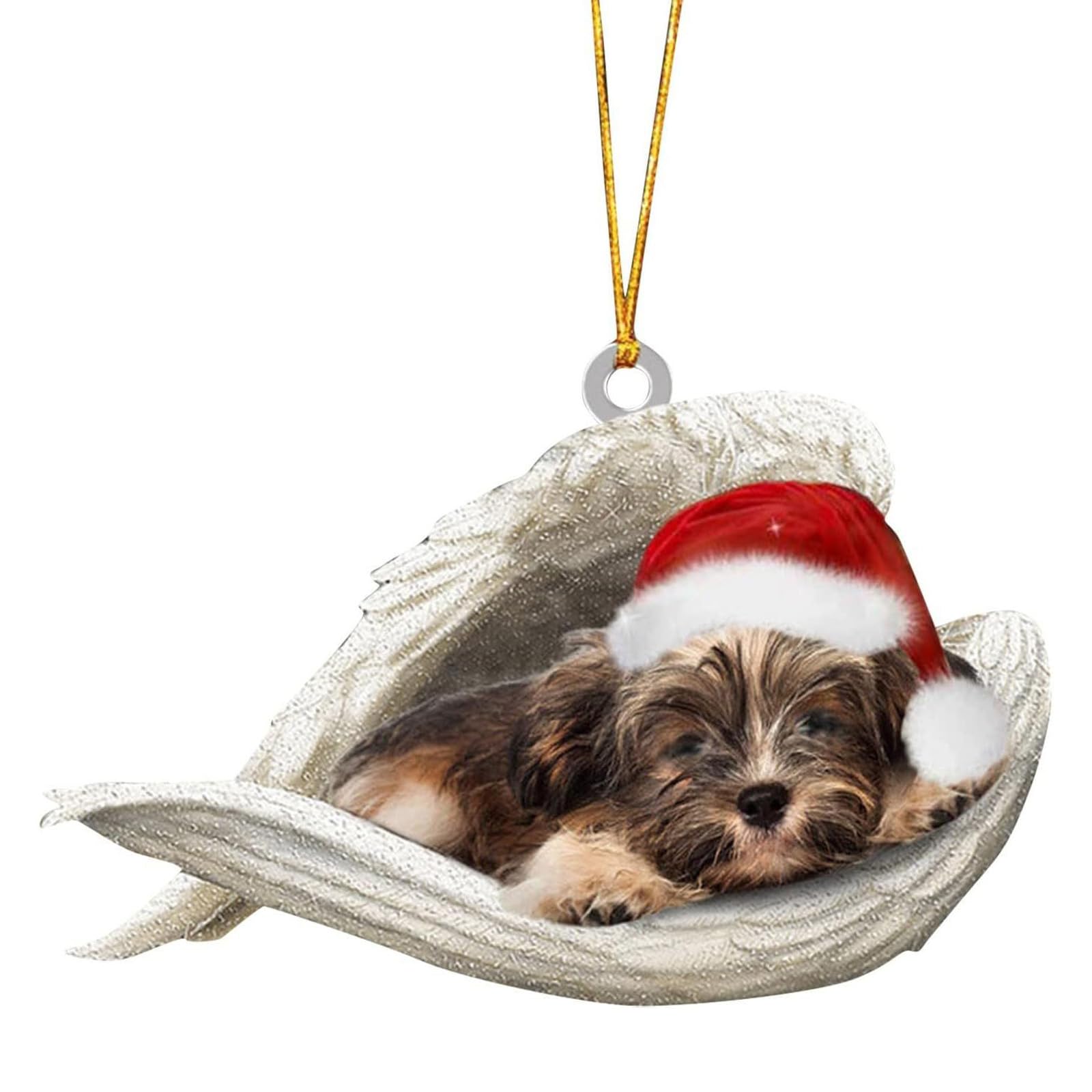 Nucelit Dog Car Hanging Decor Acrylic Christmas Ornament for Tree Wreath, Festival Home Display Acrylic Holiday Ornament