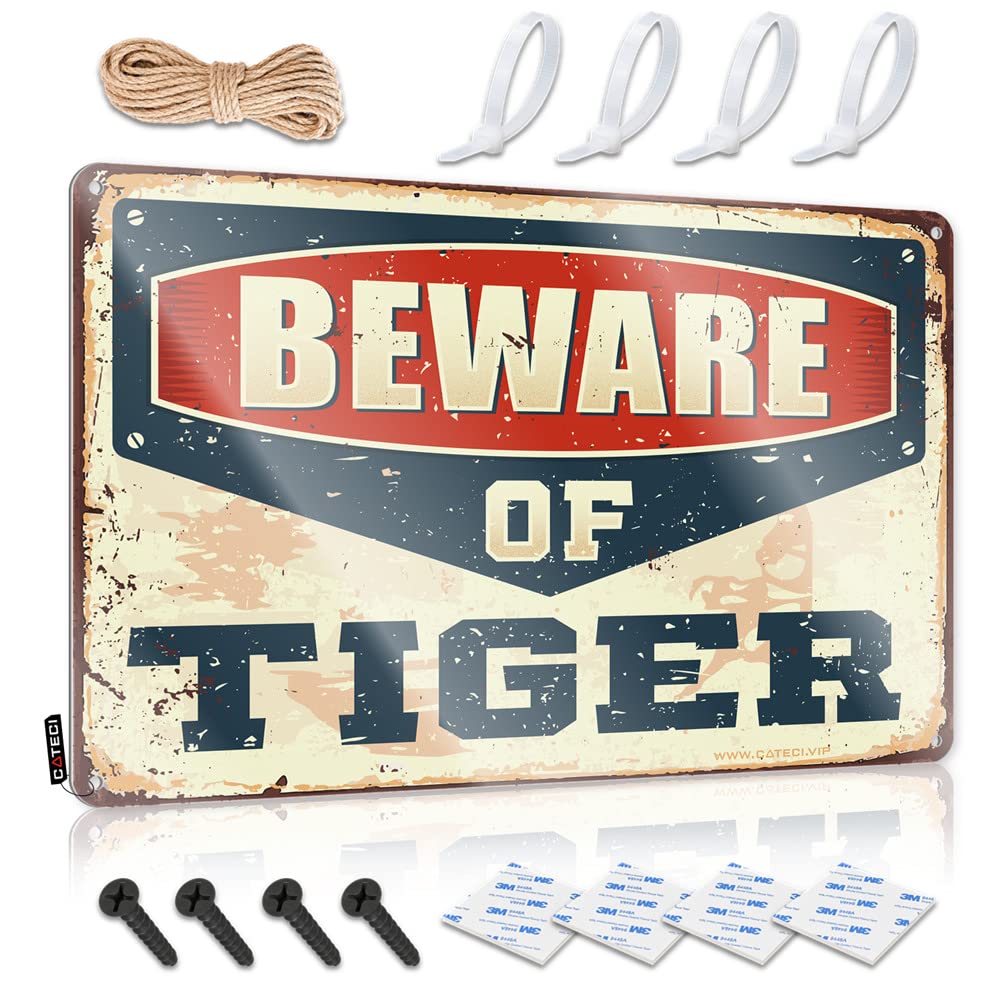 Funny Kitchen Tin Signs Beware Of Tiger Sign Funny Signs For Bar Bar Metal Tin Sign(30X40CM)