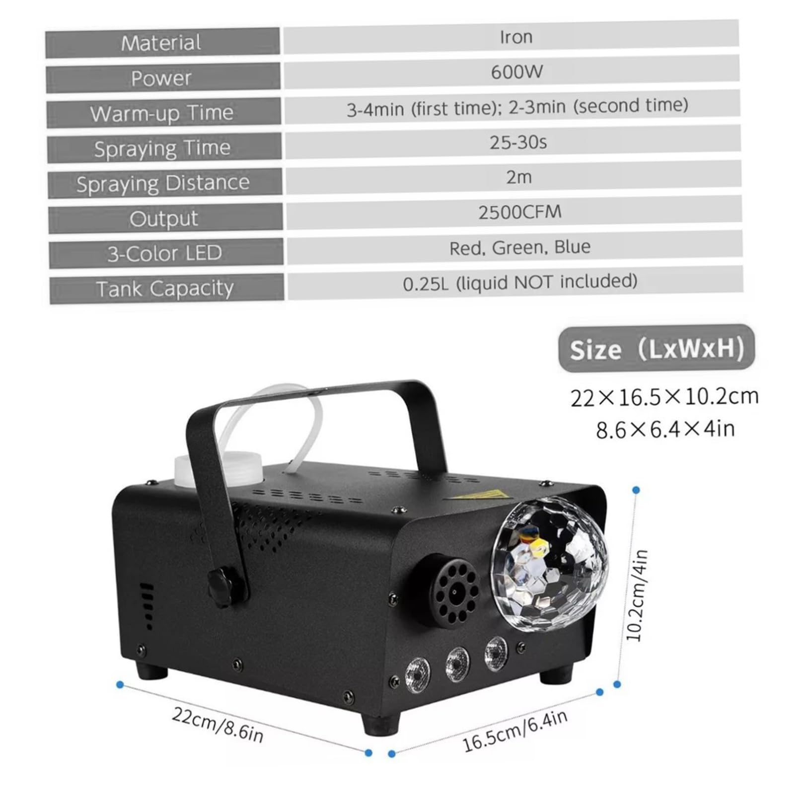 SUPVOX Smoke Machine for Halloween Led Party Fogger with Remote Stage Effect Machine Handheld Indoor Outdoor Fog for Events 110v