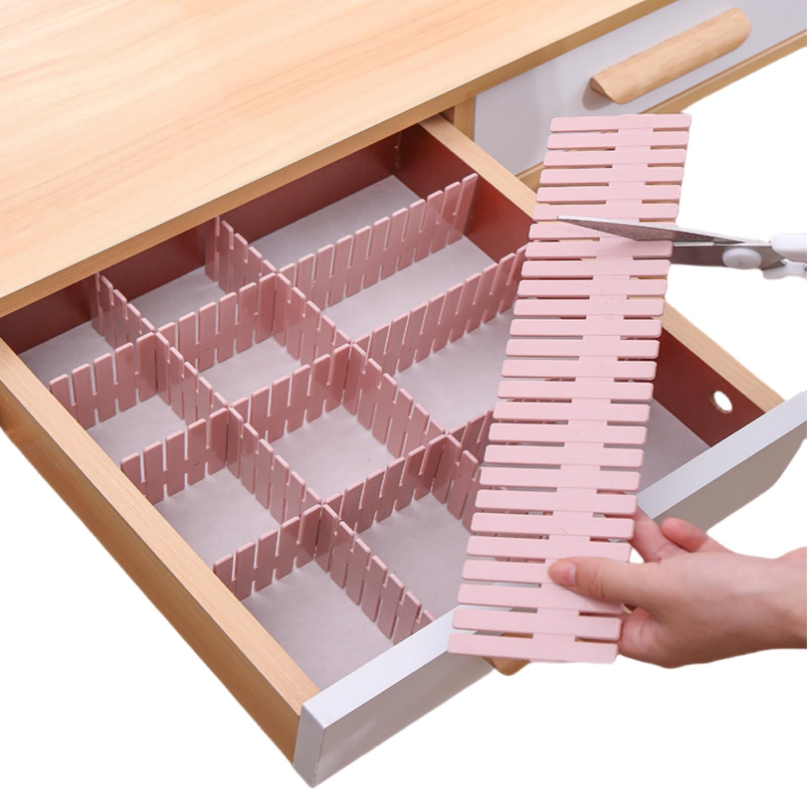 YANCAIYUNL 8Pcs Adjustable Drawer Dividers, Plastic Organiser for Home & Office (37x7cm)