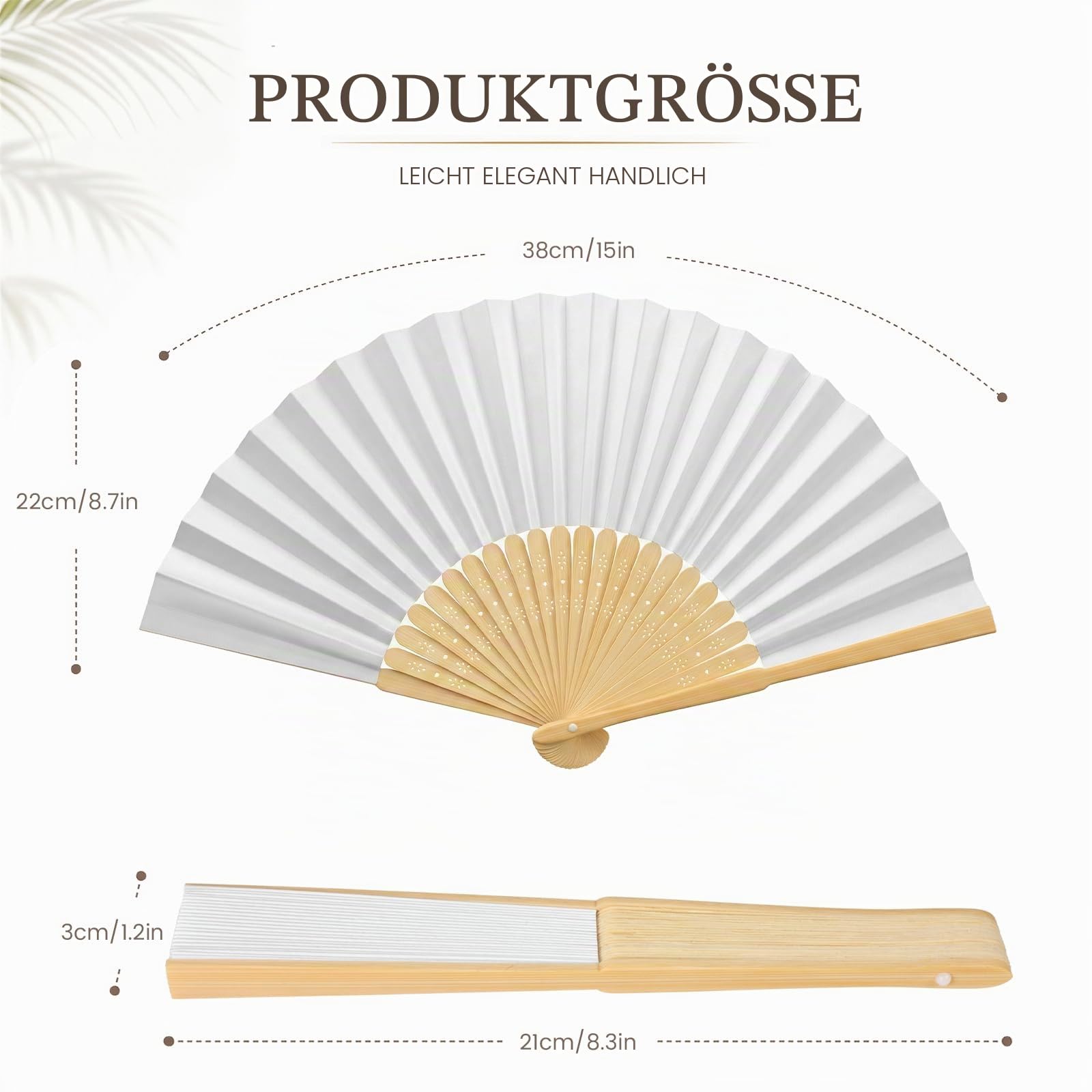 40 Stück Fächer Weiß Faltbare Handfächer Bambus Faltfächer Papierfächer Hochzeit Gastgeschenk, DIY Bemalen Handfächer für Hochzeit Gäste Geschenk, Geburtstag Sommer Party, Wand Dekoration
