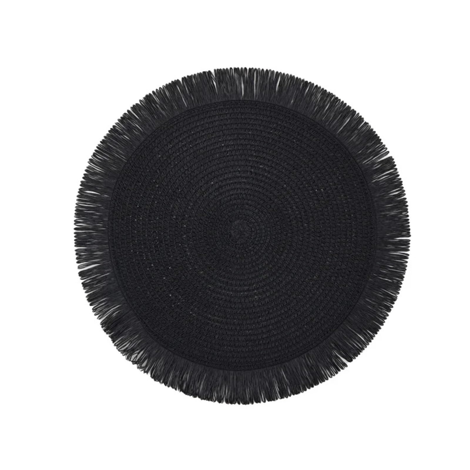 Tapis de table tissés haut de gamme noirs pour décoration de salle à manger