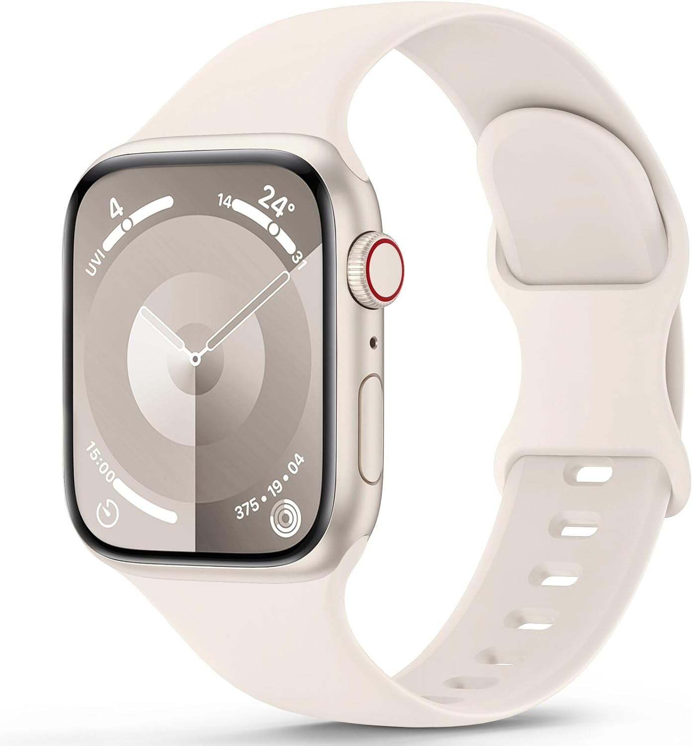GLAMYOURS Bands Compatible with Apple Watch 42mm 44mm 45mm 49mm, Soft Silicone Replacement Sport Strap (Starlight, 38mm/40mm/41mm) (B0D77VD21T) Amazon Price History, Amazon Price Tracker