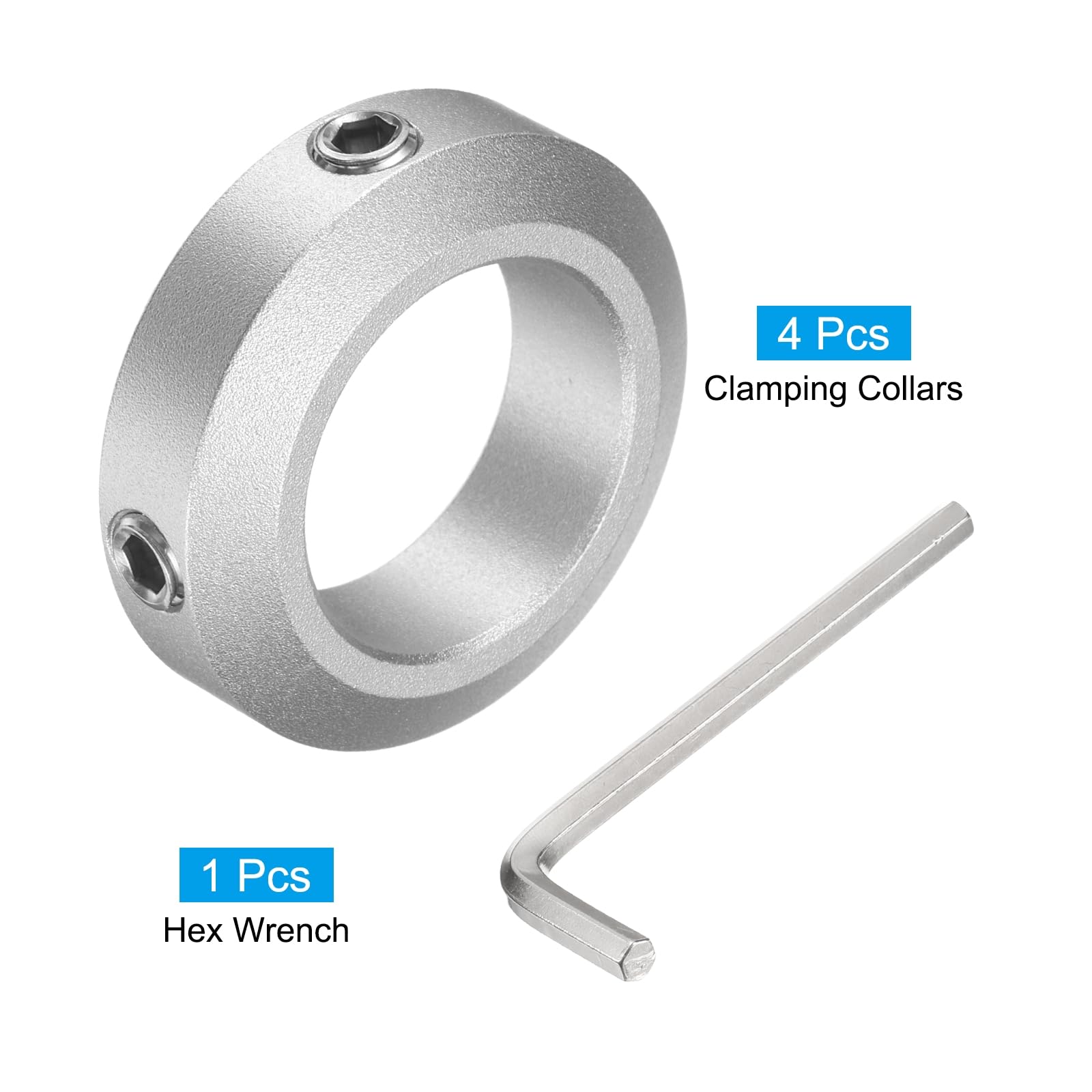 Lot De 4 Colliers De Serrage En Alliage D'aluminium Avec Vis De Fixation - 22mm 35mm 10mm - Marque Uxcell