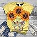 CHWEI Knitted Hat Impresión Digital 3D Camiseta De Manga Corta De Verano 3Dt Camiseta De Manga Corta con Estampado De Ventilación Top Streetwear-4XL