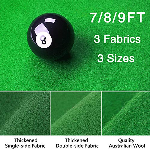 Boshen Billiard Cloth Pool Table Felt with 6 Cloth Strips for 8 Foot Table Fast PreCut Rails, 3