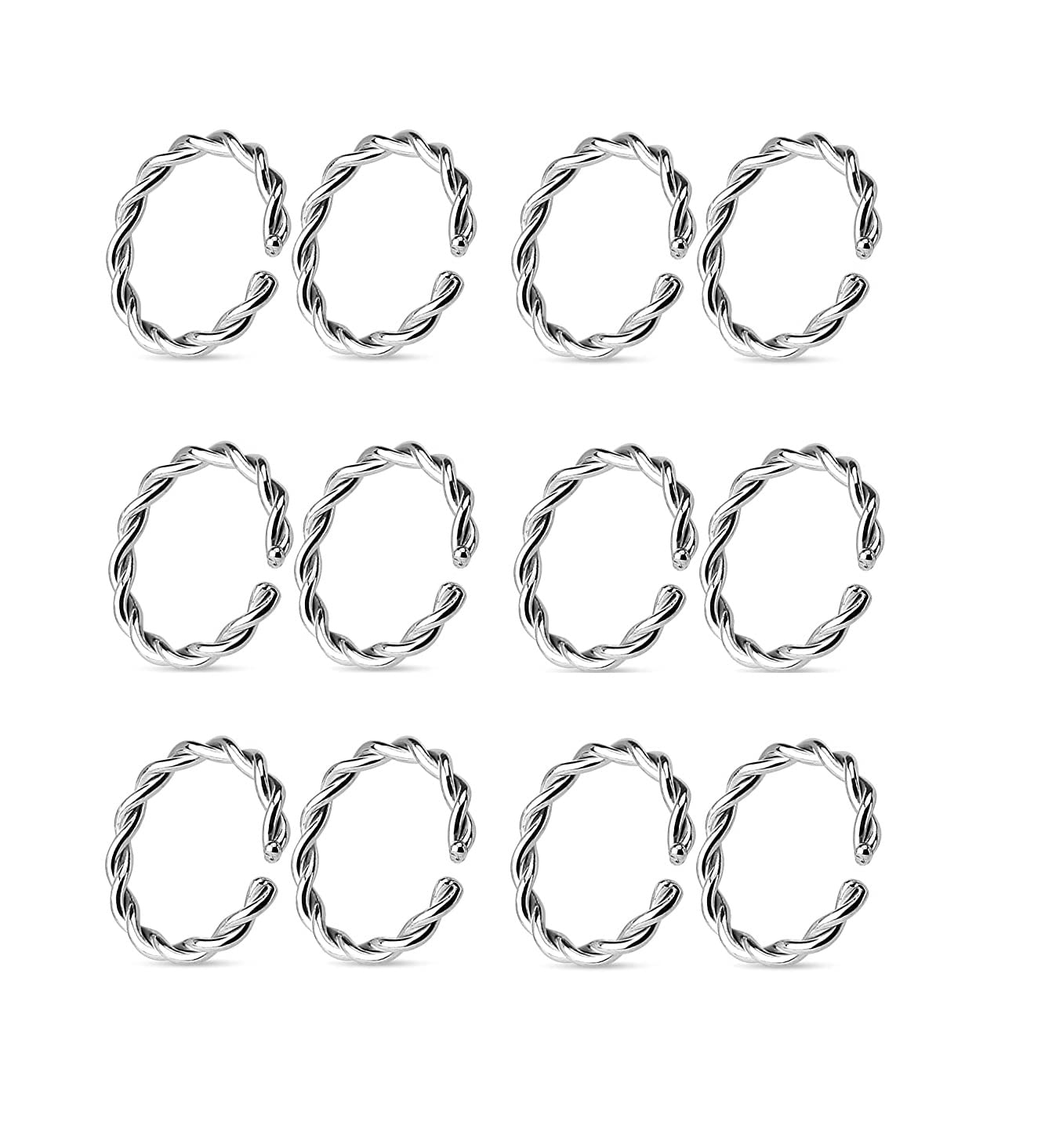 fashion accessories Surgical Steel 8mm No Rusting Clip-On Non-Pierced Nose Ring For Women And Girls (SILVER-DEZ-12) (B0C4LYT8HC) Amazon Price History, Amazon Price Tracker
