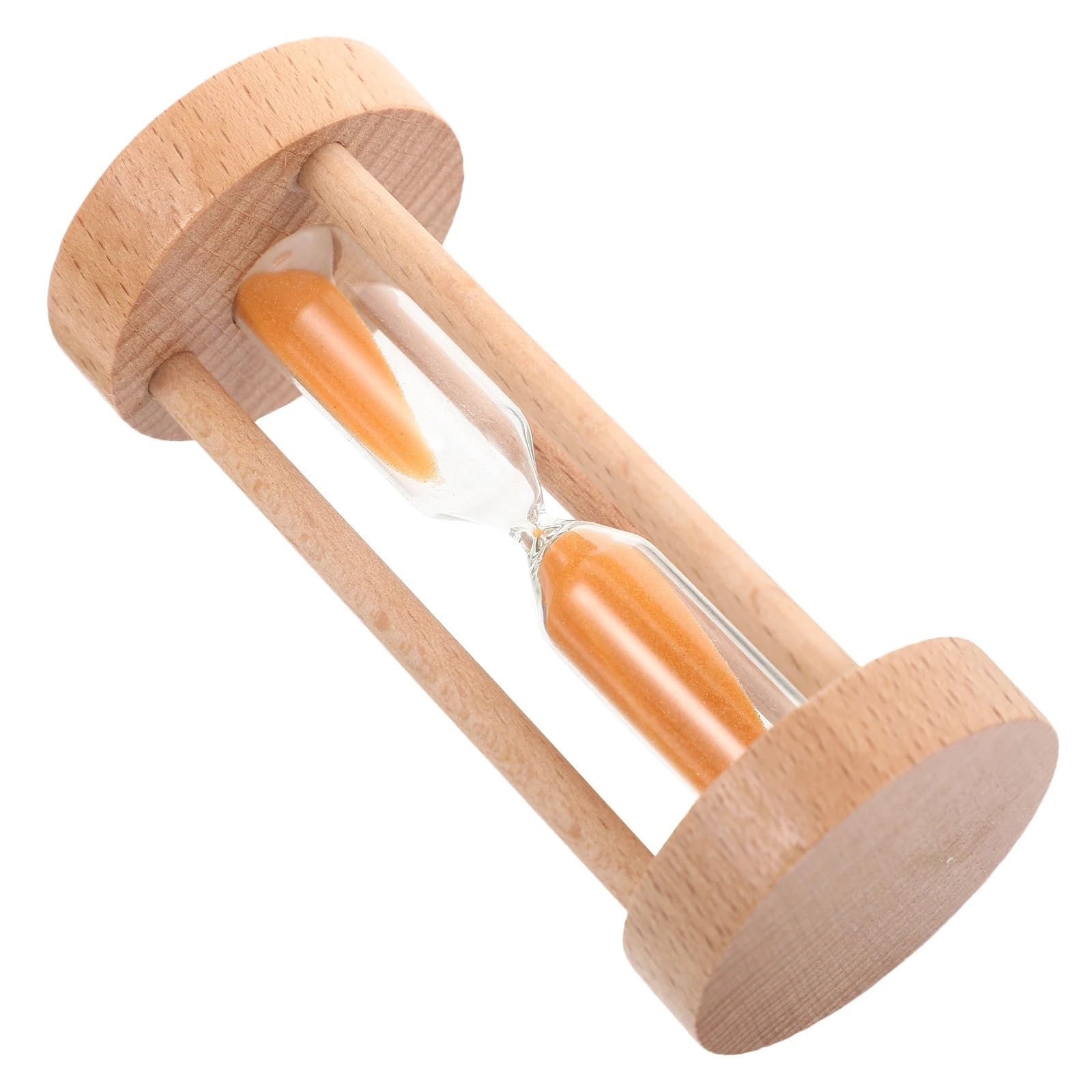 3 Min Clock For Home Office Sandglass Desk Decoration Wooden Hourglass Sand Timer Minutes(Orange)