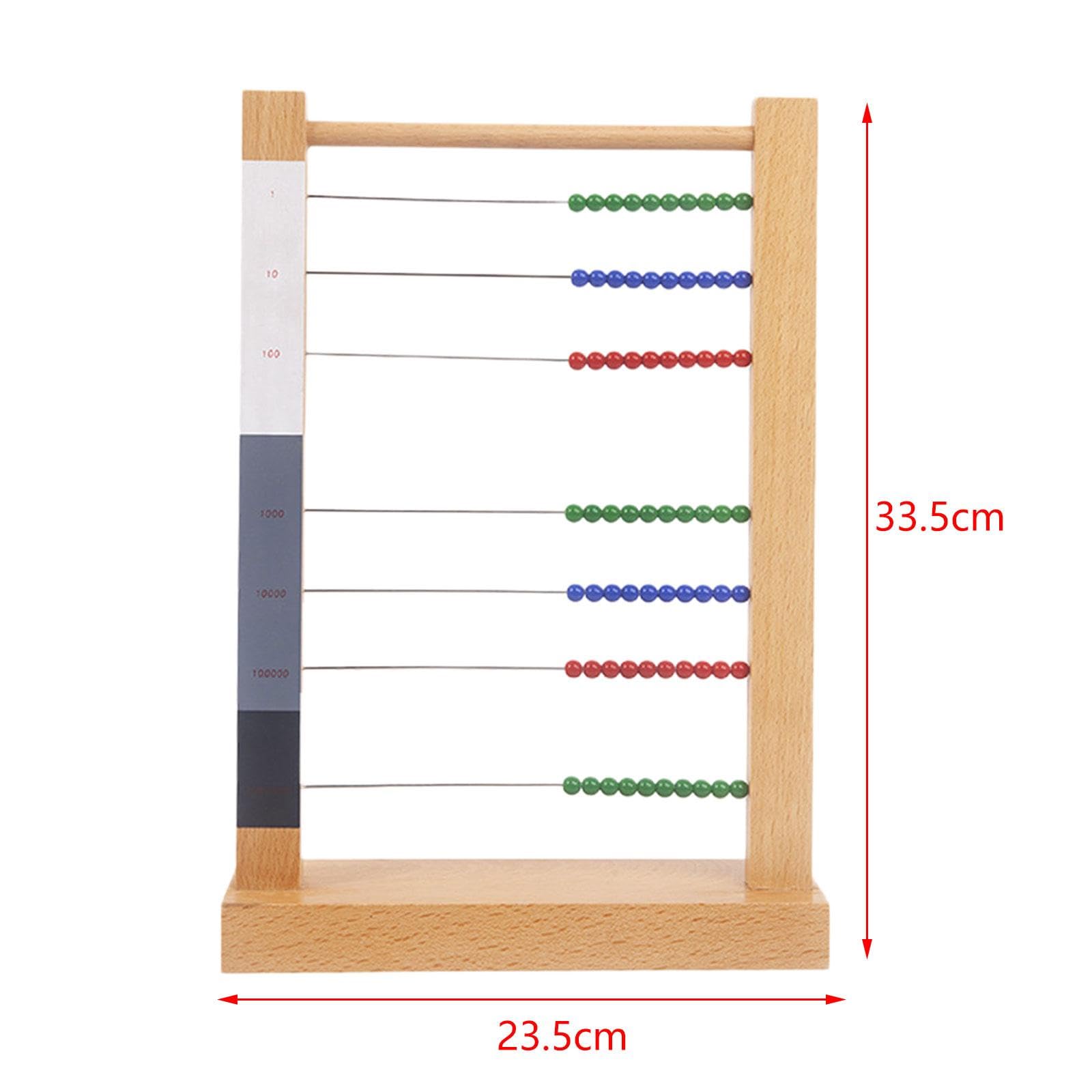 Boulier En Bois, Jouet D'apprentissage Des Mathématiques pour Enfants D'âge Préscolaire, Petit Cadre à Perles En Bois pour Le Développement Pr, 23,5 cm x 7 cm x 33,5 cm