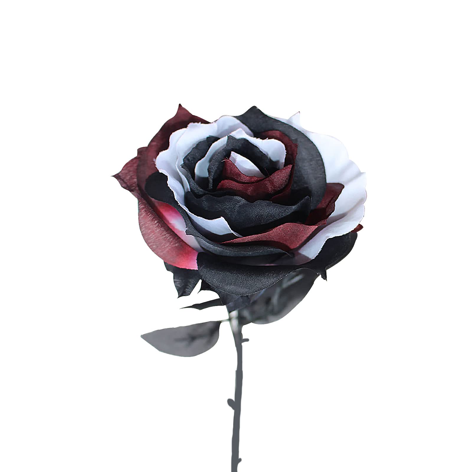 Panonw Artificial Rose 3pcs Silk Rose Flower Artificial Roses with Long Stems for Home Wedding Decor, Centerpieces Birthday Flowers Party Garden Floral Arrangement Red/Black/White