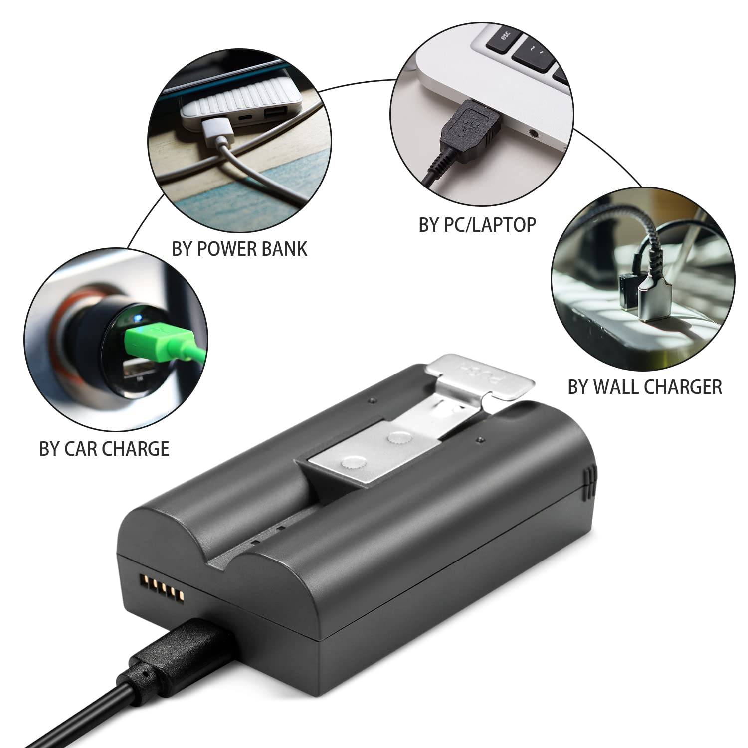melasta 3,65V 6040mAh Lithium-ion Reserveaccu voor Ring Video Doorbell 2/3/4/3 Plus, Stick Up Cam Solar en Spotlight Cam, met 2 x Batterij 1 x Dual Oplader