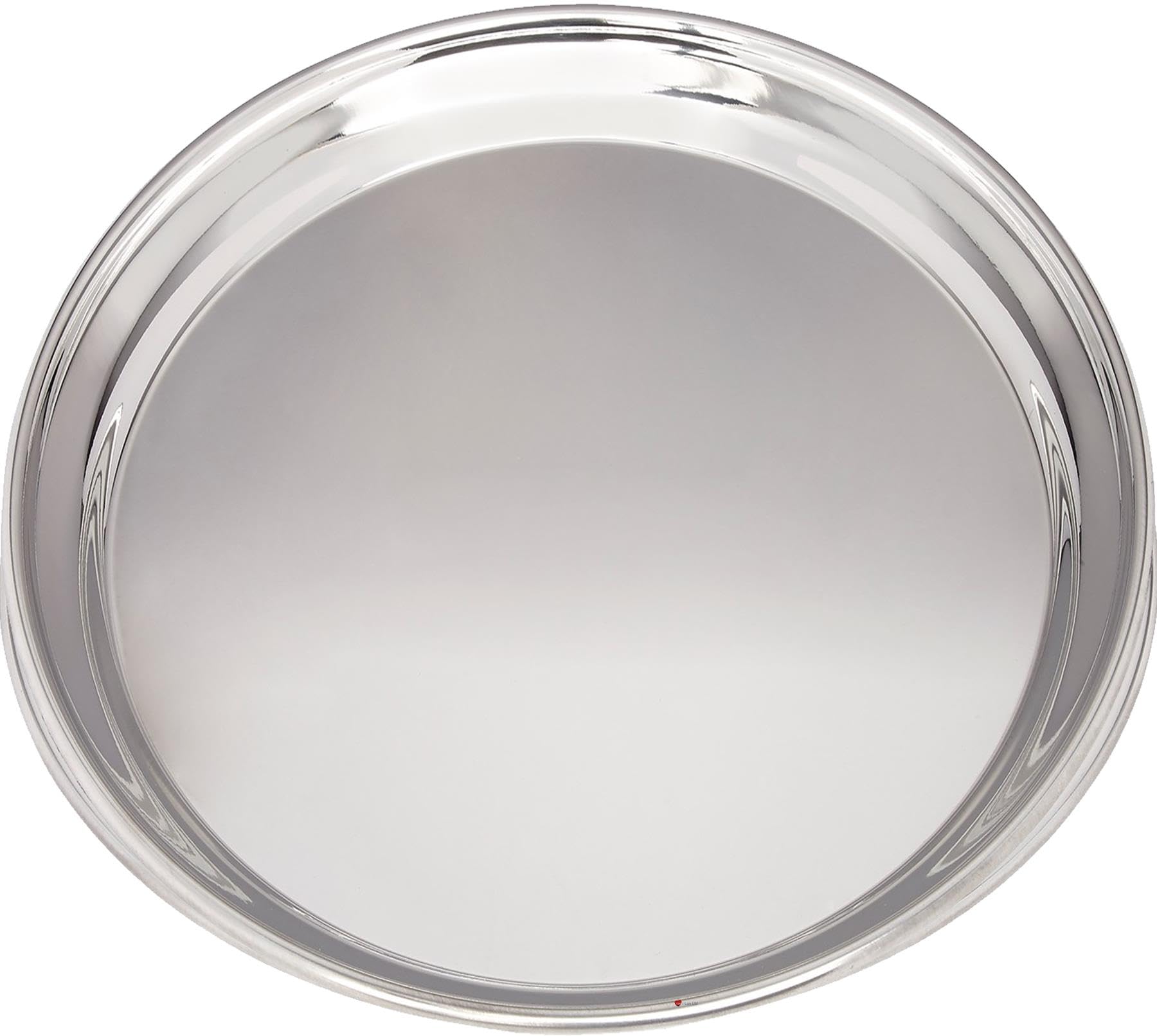Plateau rond étain 240 mm brillant pour service et décoration de table