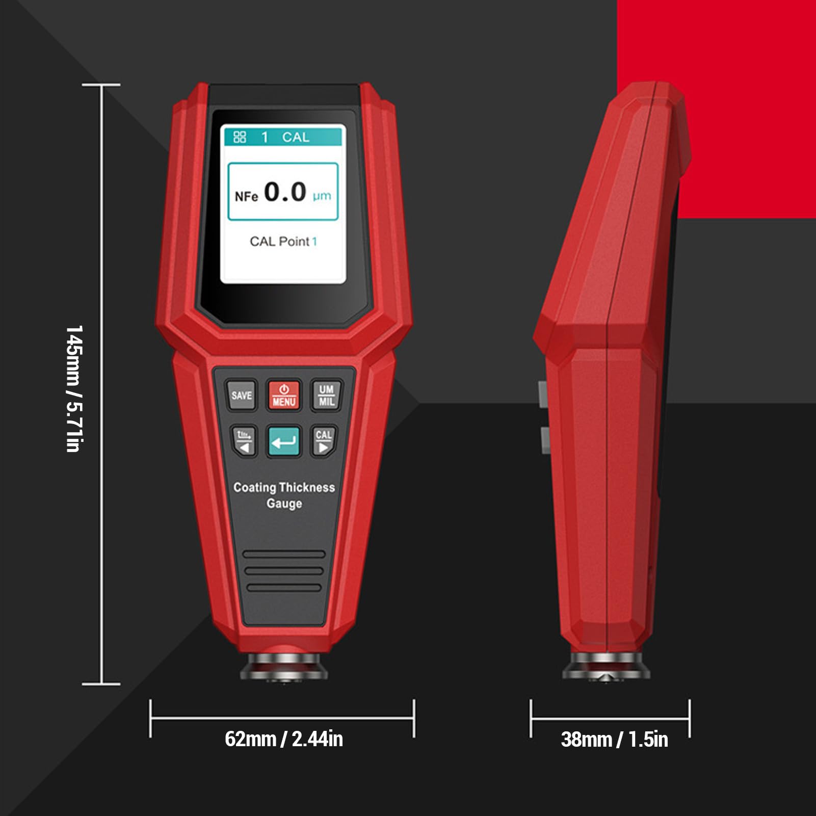 Digital Car Coating Thickness Gauge Paint Tester Meter with Rotating Screen for Intuitive Data Visualization