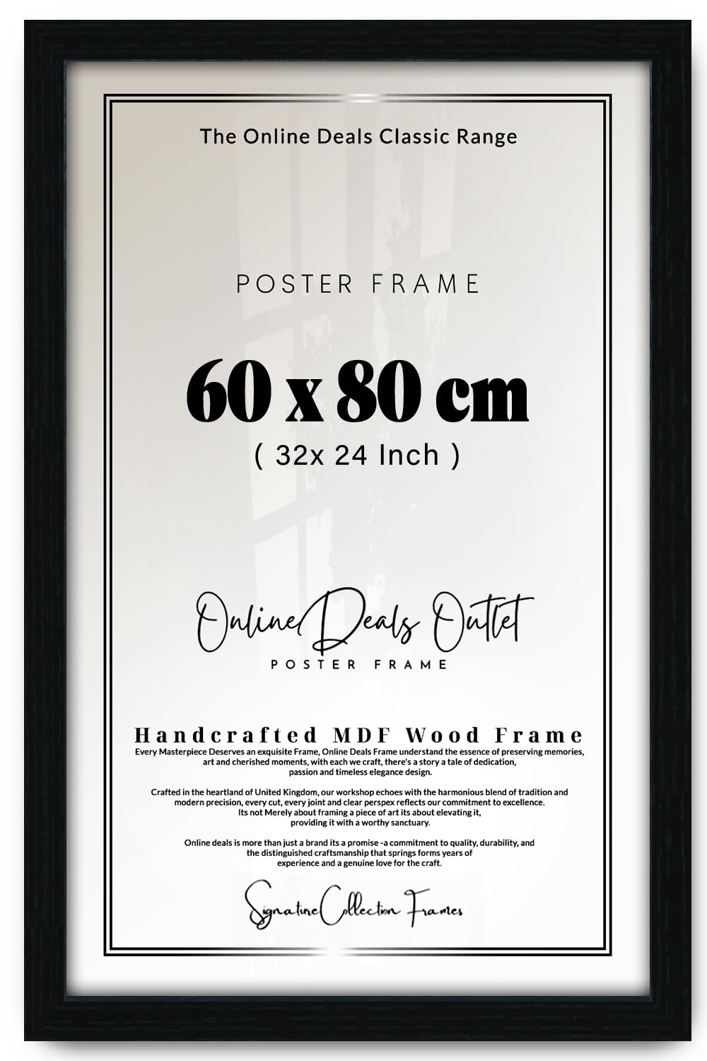 Online Deals Outlet Modern Black 60x80cm Frame 80x60cm Photo Picture Frame 60 x 80cm Poster Frames Black White Clear Perspex Front & Wall Mounting BlackHeavy Duty Backing 23x31 Inch (Black)