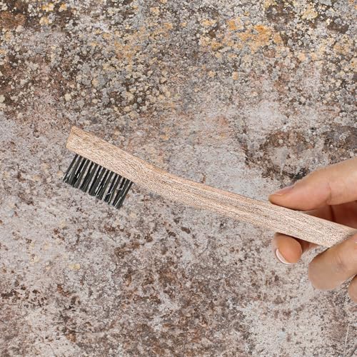 Image of Wood Handle Wire Scratch Brush Sets (18, 18Pack-7.8in Stainless Steel Small Wire Scratch Brushes with Beech Wood Handle)