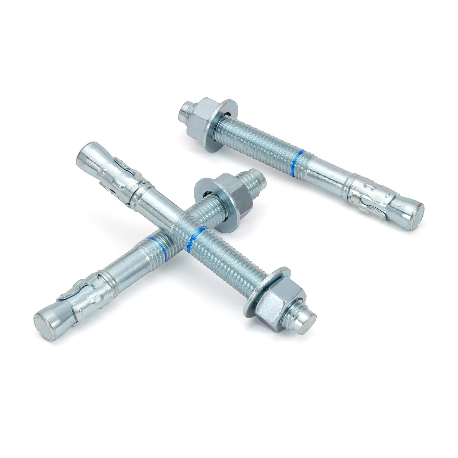 HROMIGRY 3/4" x 7" Concrete Anchors (10 Pack) 3/4 inch Wedge Anchors Bolts Zinc Plated