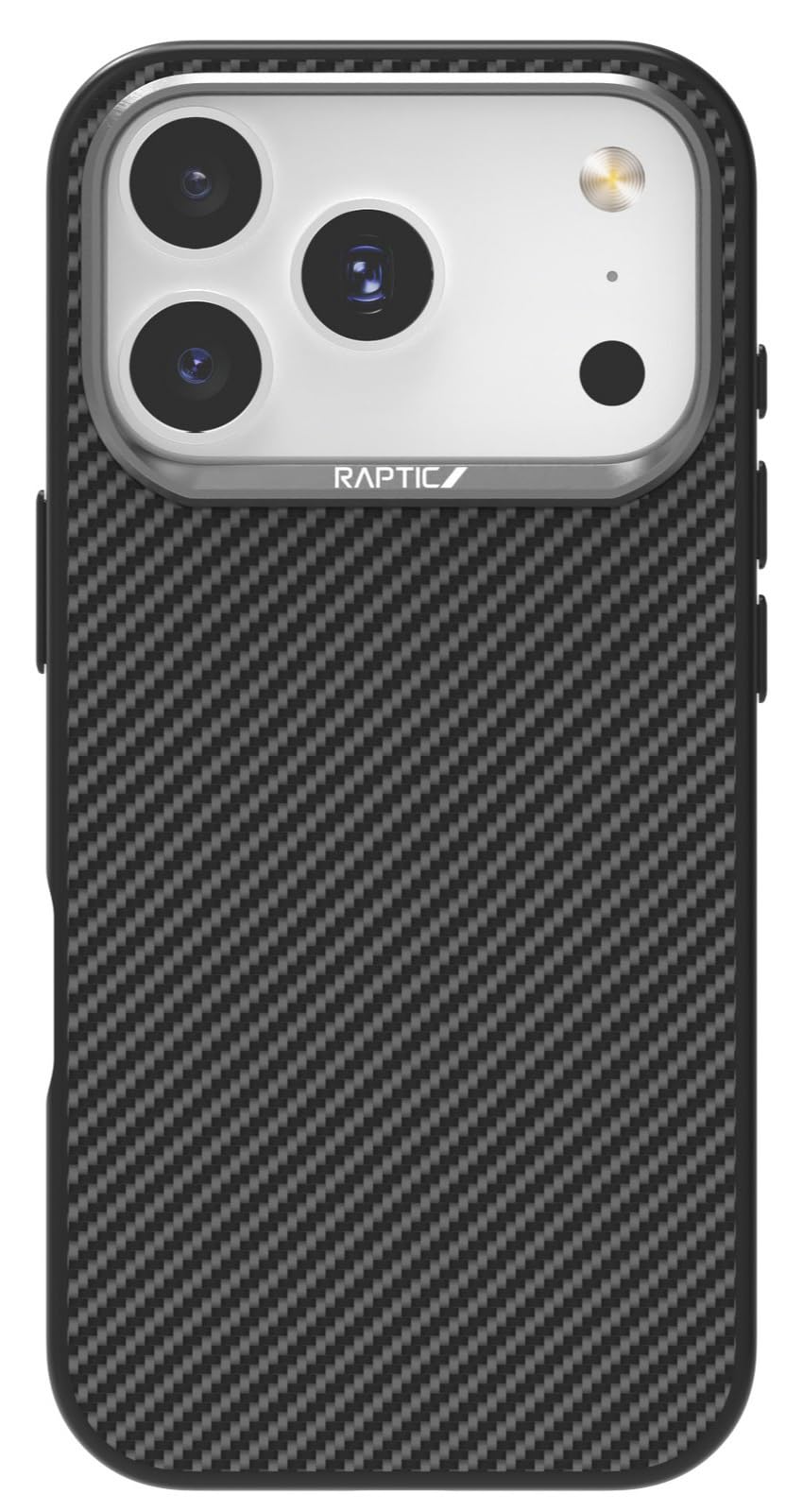 【RAPTIC】 iPhone 17 Pro 対応 ケース MagSafe 対応 カーボン 調 耐 衝撃 薄型 スマホケース マグセーフ対応 アラミド 耐衝撃 頑丈 携帯ケース カバー [ iPhone17Pro アイフォン17Pro 対応 case ] Aramid Dual ブラック