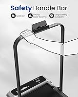 Vista 3 de Caminadora con barra de mango e inclinación ajustable, cintas de correr portátiles compactas para oficina en casa, 2.5 HP silenciosas