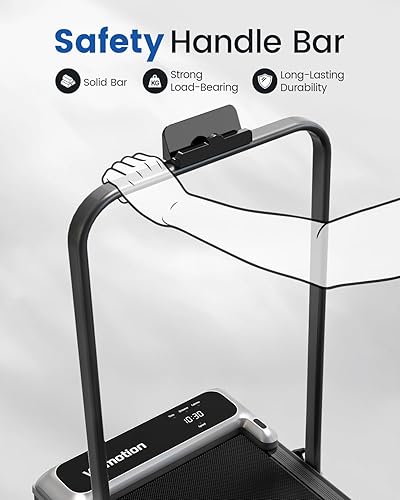 Miniatura 3 de Caminadora con barra de mango e inclinación ajustable, cintas de correr portátiles compactas para oficina en casa, 2.5 HP silenciosas