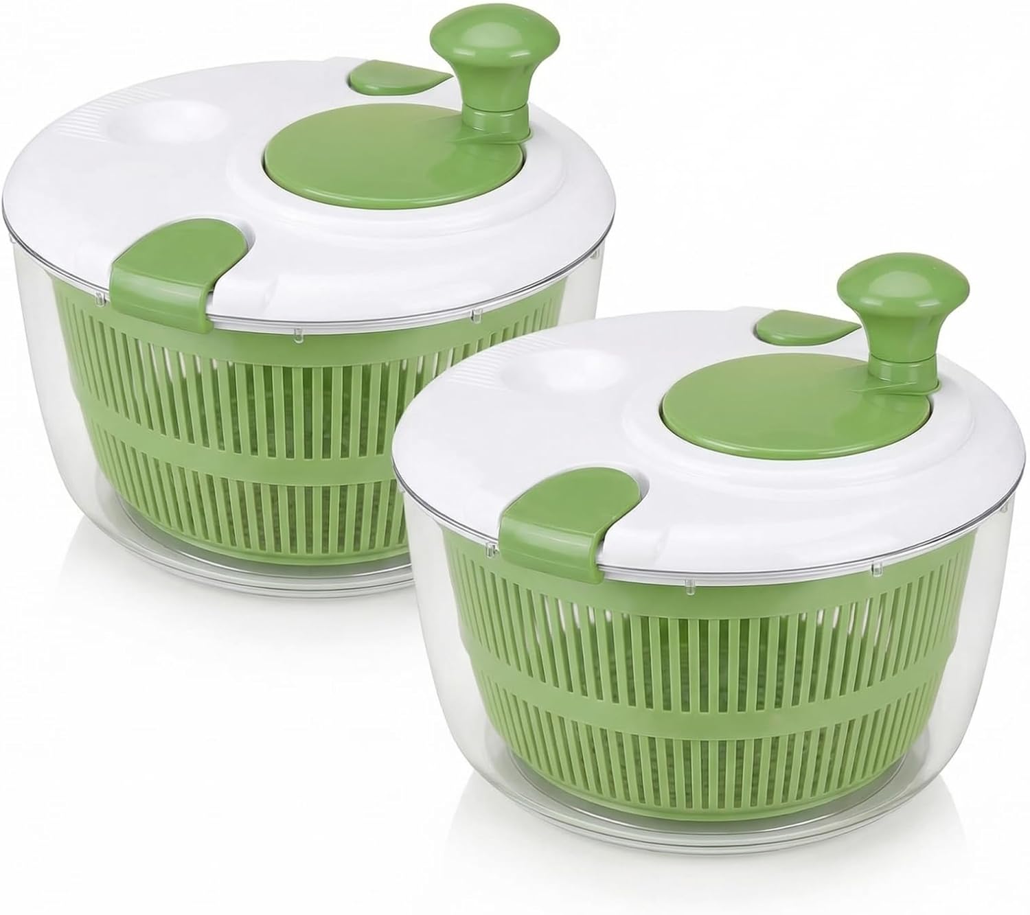 2 Pcs 5QT Large Salad Spinner, Detachable Fruit & Vegetable Washer Dryer with Colander, Dishwasher-Friendly Vegetable Dryer Basket, Easy-Clean Lettuce Spinner for Kitchen