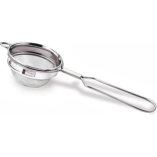 TIARA No.2 MAX Round 1Pc Single Mesh Stainless Steel Stainless Steel Tea Coffee Strainer Sieve Chai chalni Juice Oil Filter (No.2) 20L x 9W x 5H centimeters