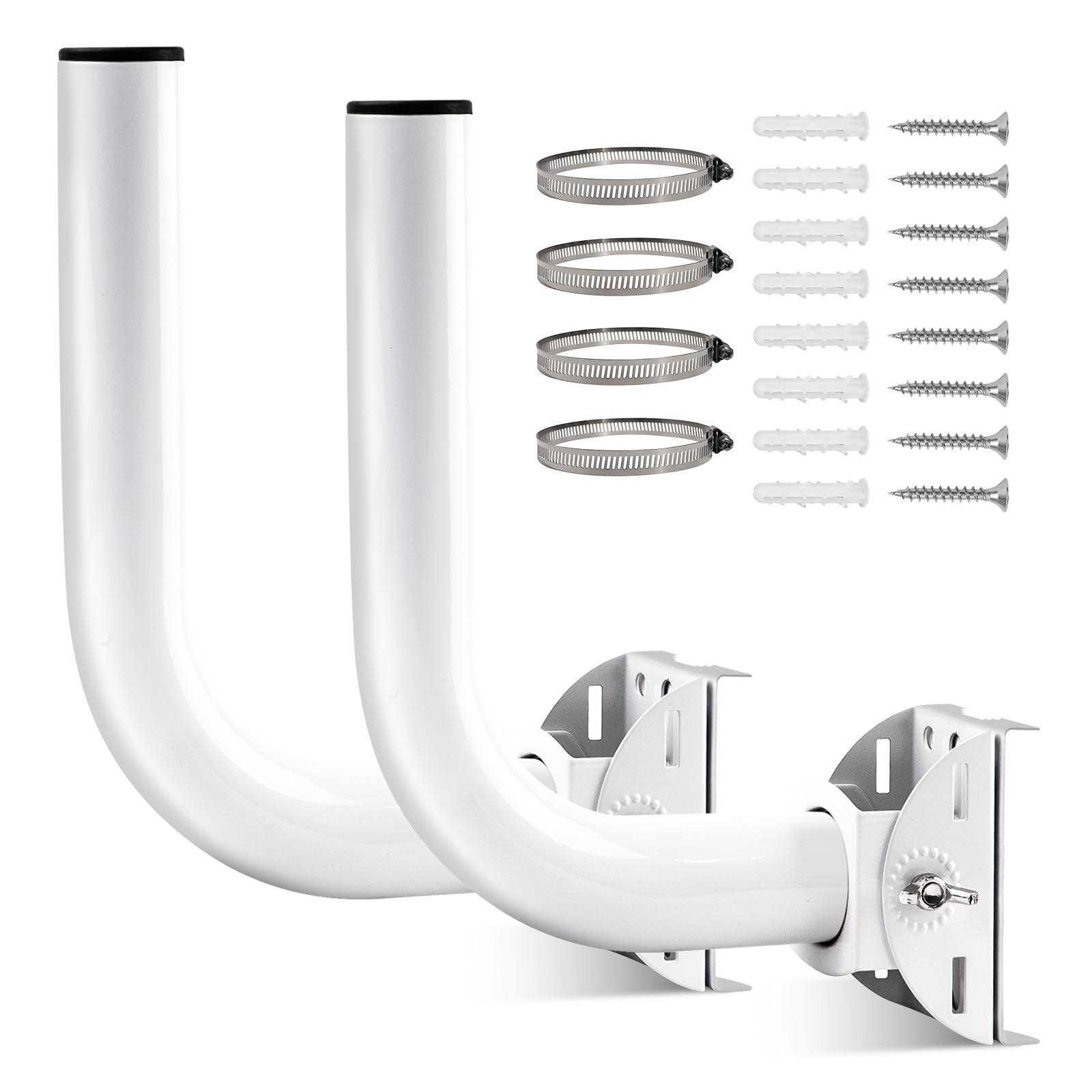 INEAUTO 2 Pack Universal Wireless Bridge Bracket Mount, J Pole and Wall-Mounted Mounting Bracket Kits for TV Antennas, WiFi Bridges, Extenders, Starlink Mini Dish, Outdoor APs, CPE