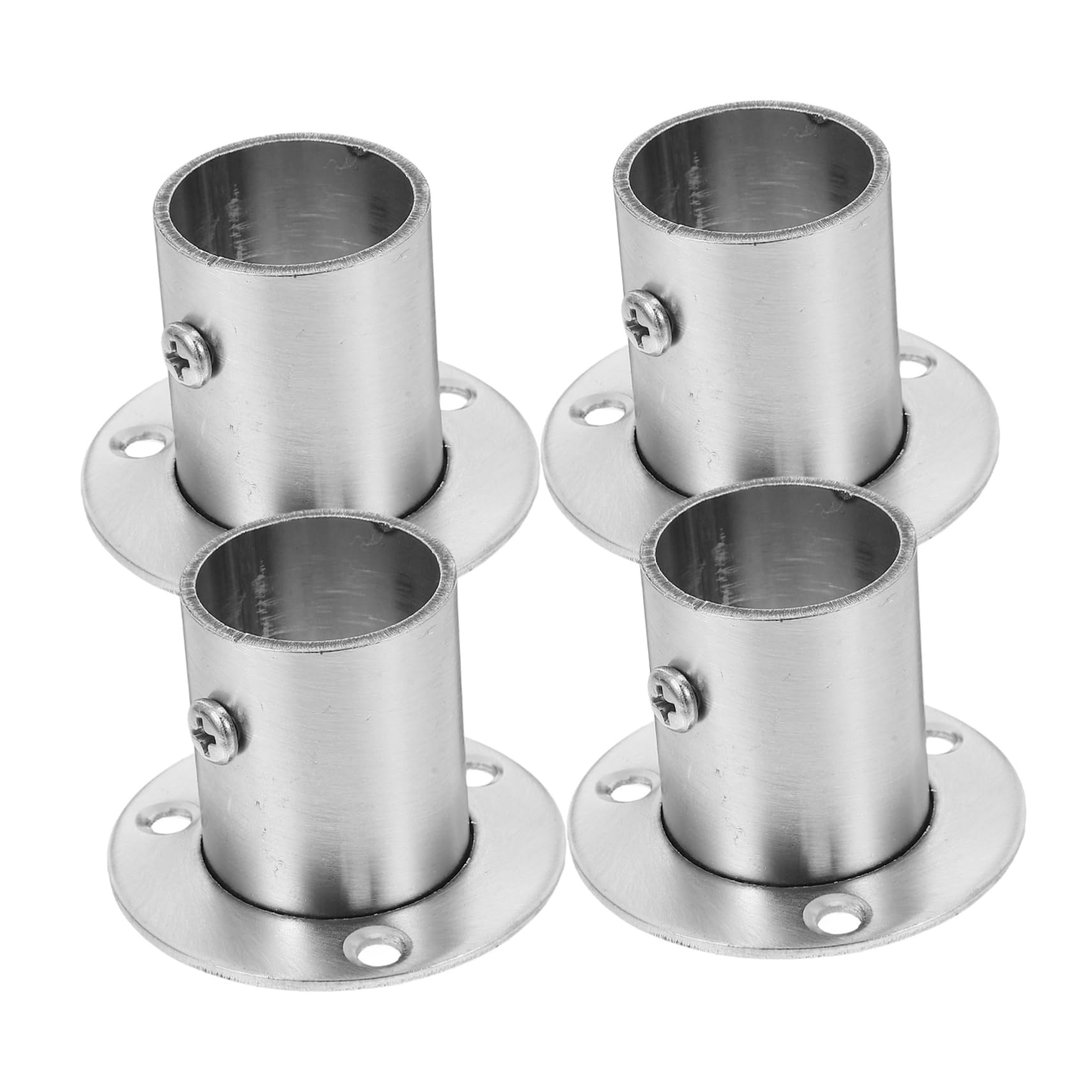 SOESFOUFU 4pcs Stainless Steel Closet Rod Flange Holder with Screws Bolts Adjustable Socket Bracket Support for Wardrobe Towel Bars Ceiling Mounting Durable Elegant Design