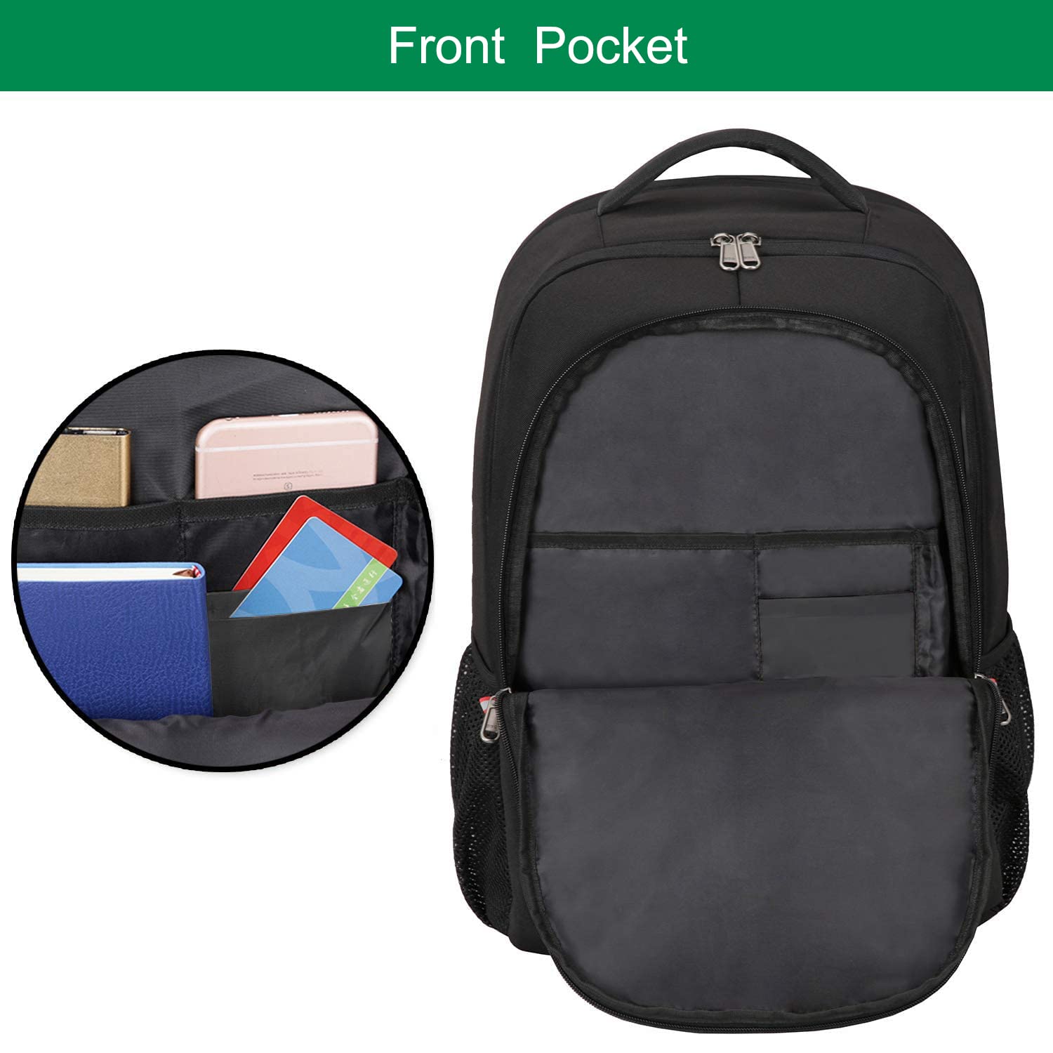 Della Gao Zaino per computer portatile, zaino da viaggio, zaino antifurto per uomo e donna, zaino impermeabile con porta di ricarica USB