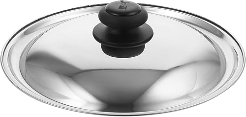 Luxshiny Universal Lid for Pots and Pans Replacement Pan Lid Cover with Easy Grip Knob for Frying Pan Cast Iron Wok Sauce Pot Skillet 26cm