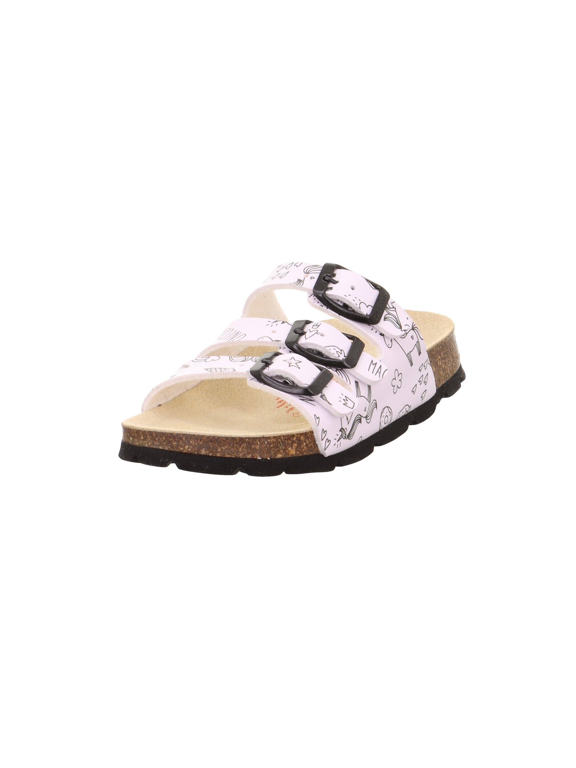 Superfit Girls' Footbed Slippers, White Black 1050, 41 EU Weit