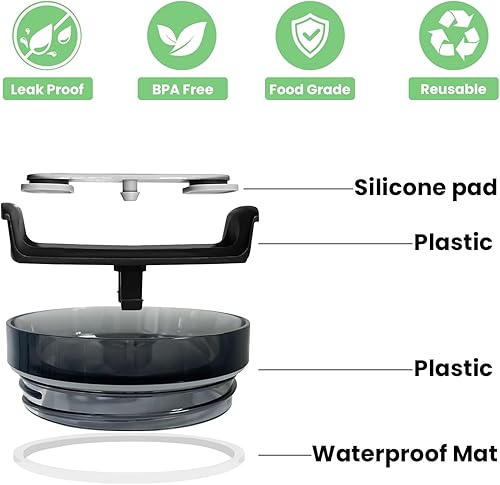 Miniatura 4 de EXQUILEG Tapas de vaso de 40 onzas aptas para vaso Stanley, tapas de repuesto para vaso de viaje Stanley Adventure Quencher de 40 onzas, a prueba de